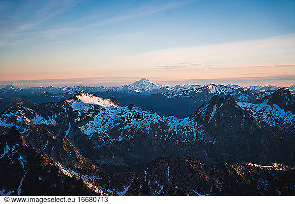 Scenic view of Glacier Peak and the North Cascades