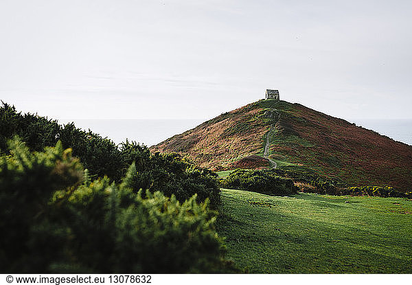 Scenic view of Rame Head against clear sky
