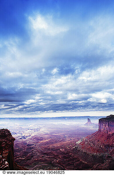 Scenic view of storm clouds over the Canyonlands National Park.