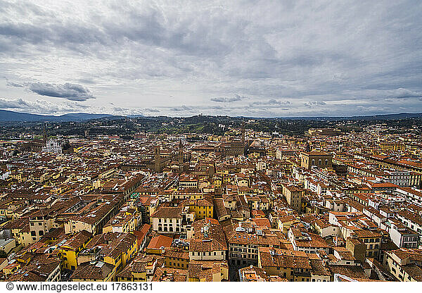 scenic view of the old town Florence in Tuscany