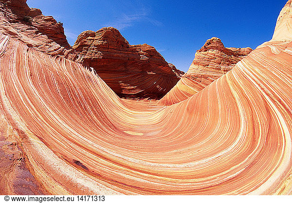 Scenic waves of fragile reddish sandstone