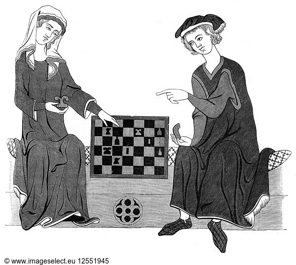 Schach spielend  13. Jahrhundert (1849). Künstler: Unbekannt
