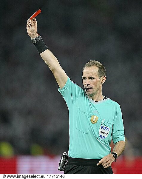 Schiedsrichter Referee Sascha Stegemann Geste  Gestik  zeigt rote Karte  Platzverweis  79. DFB-Pokalfinale  Olympiastadion  Berlin  Deutschland  Europa