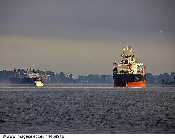 Schiffe auf dem Columbia River  Pazifischer Nordwesten  Vereinigte Staaten