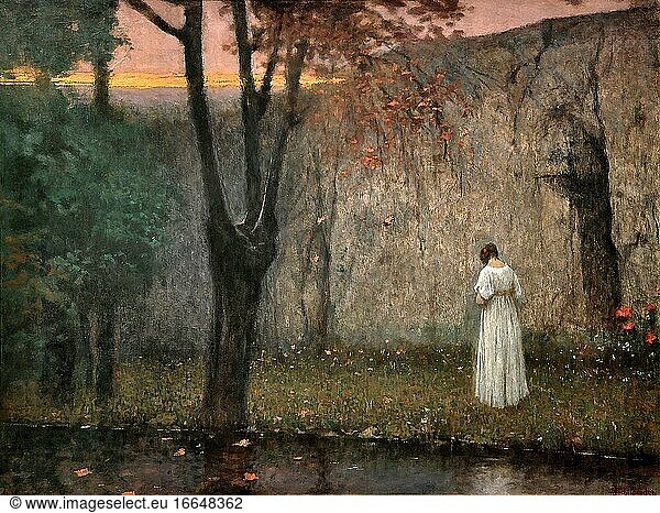 Schikaneder Jakub - Herbstdämmerung - Tschechische und Slowakische Schule - 19. Jahrhundert.