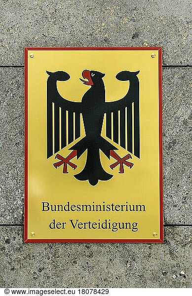Schild  Bundesministerium der Verteidigung  Bendlerblock  Stauffenbergstrasse  Tiergarten  Mitte  Berlin  Deutschland  Europa