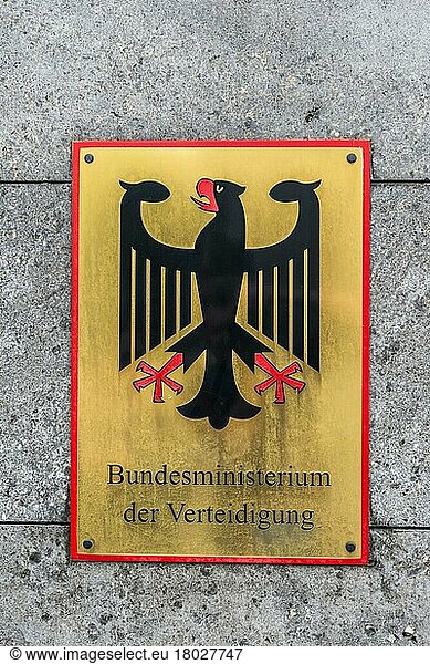 Schild  Bundesministerium der Verteidigung  Verteidigungsministerium  Berlin  Deutschland  Europa