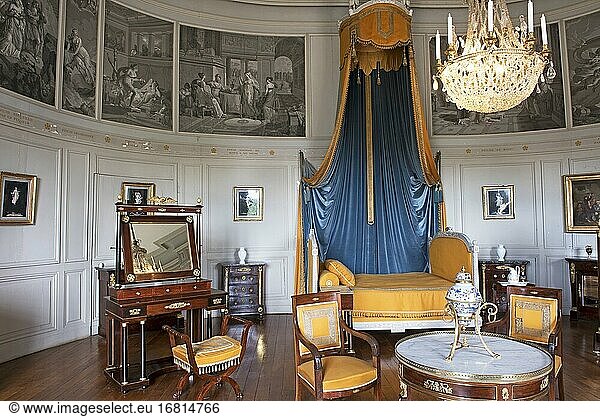 Schlafzimmer des Königs von Spanien  Schloss von Valencay  Valencay  Departement Indre  historische Provinz Berry  Region Centre-Val de Loire  Frankreich.