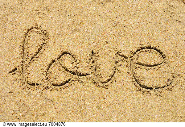 schreiben  Liebe  Sand