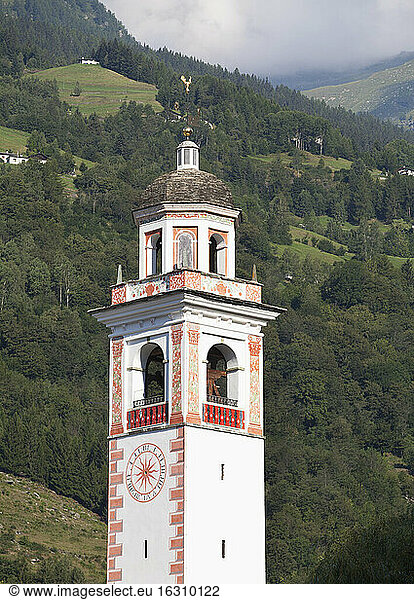 Schweiz  Graubünden  Poschiavo  Turm der Probstkirche