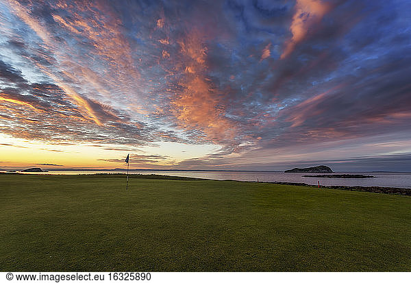 Scotland  North Berwick  West Golf Course at sunset