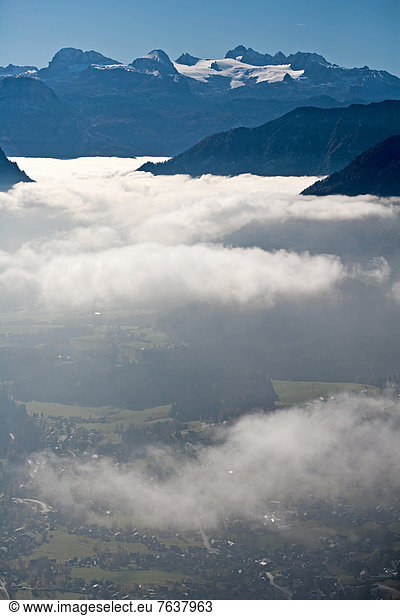 sea of fog  Auseerland  Styria  Austria  Dachstein  landscape  mountains  Altaussee