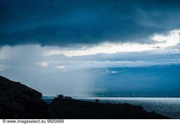 Sea view and rain storm  Maui  Hawaii