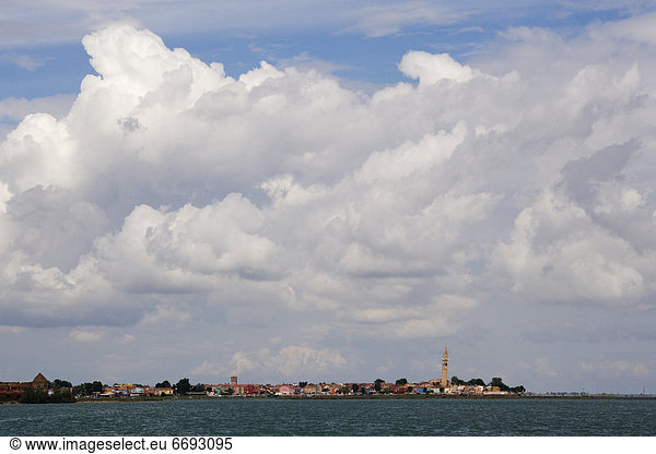 Seaside Town of Burano From Ferry
