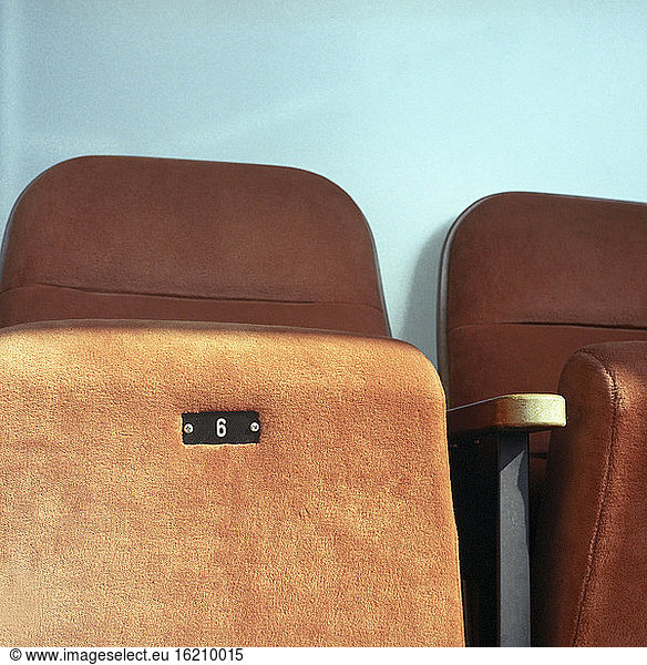 Seats in a cinema  close up