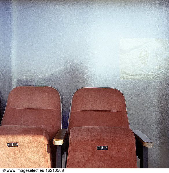 Seats in a cinema  close up