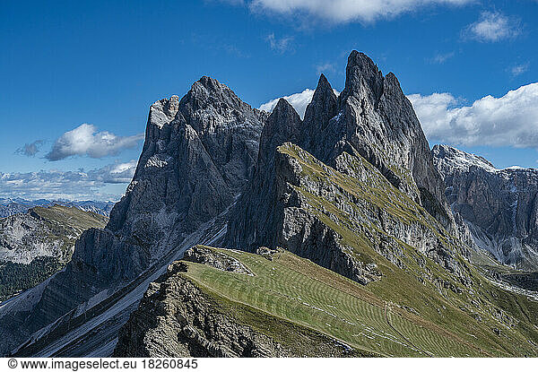 Seceda mountain peak in the majestic Dolomites