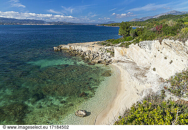 Secluded beach near Argostoli  Kefalonia  Ionian Islands  Greek Islands  Greece  Europe