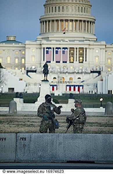 Security at the US Capitol the day after Pres. Biden's Inauguration.