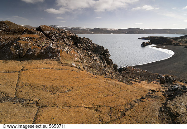 See Kleifarvatn bei Kr_suvÌk oder KrÌsuvÌk,  Halbinsel Reykjanes,  Island,  Europa