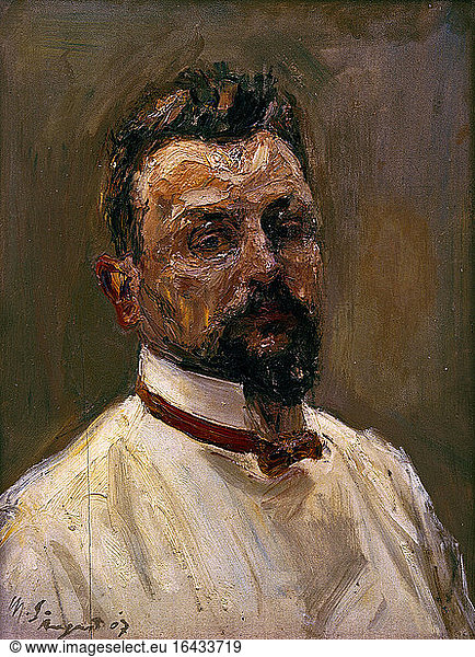 Self-Portrait with White Shirt and Red Bow Tie