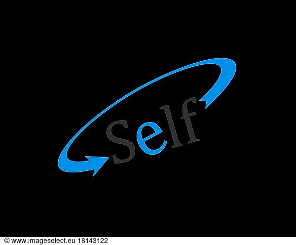 Self programming language  gedrehtes Logo  Schwarzer Hintergrund