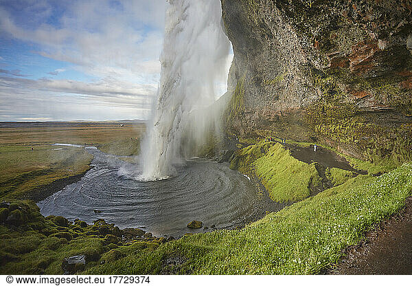 Seljalandsfoss Falls  near Vik  on the south coast of Iceland  Polar Regions