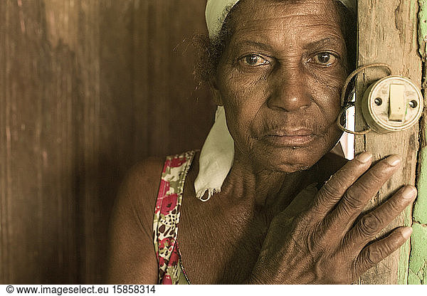 Senior Afro-Brazilian woman from North Minas Gerais  at home