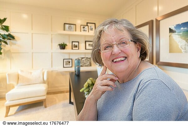 Senior woman inside her home office