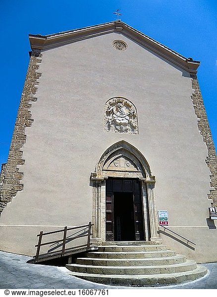 Senise  Chiesa di San Francesco  Kirche San Francesco . Polyptychon in 5 Abschnitten von Simone da Firenze 1523  das die Geburt und den Tod Jesu Christi darstellt.