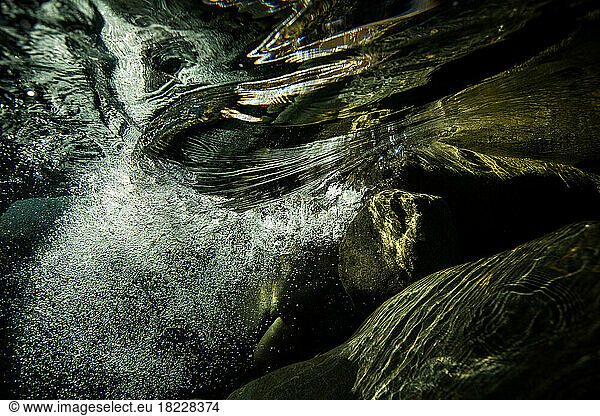 SENSES Abstract reflection underwater in river