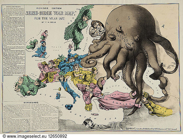 Serio-Comic Krieg Karte für das Jahr 1877  1877.