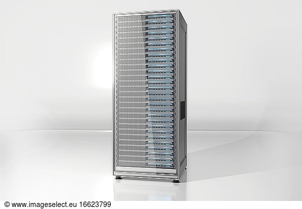 Server tower against white background