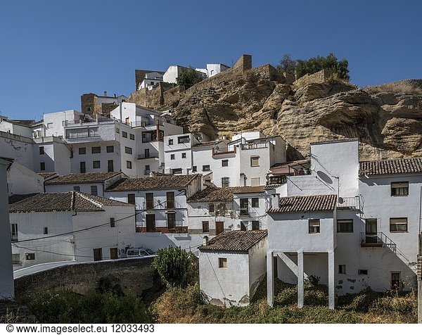 Setenil de las Bodegas  one of small white towns in Andalusia  Spain.