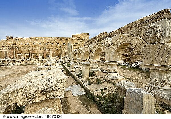 Severisches Forum  Neues Forum  Leptis Magna  Wandelhalle  Septimius Severus  Libyen  Afrika