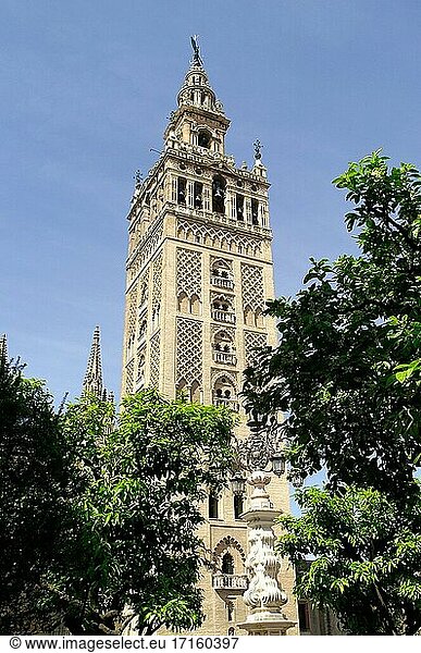 Sevilla (Spanien). Detail von La Giralda in der Kathedrale von Sevilla.