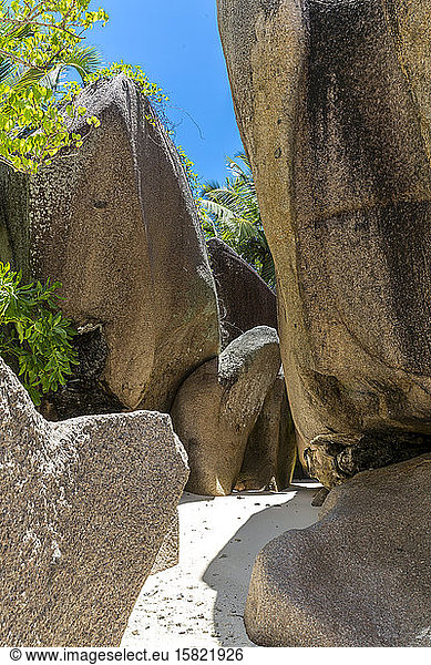 Seychelles  La Digue Island  Anse Source DArgent beach  Large granite rocks