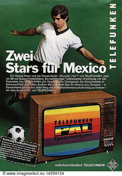 SF  C  SG hist.  Werbung  Fernseher  Werbeanzeige fÃ¼r FarbfernsehgerÃ¤t Telefunken PALcolor 740 T  aus der Zeitschrift 'HÃ¶r zu'  Nr. 17  1.5.1970