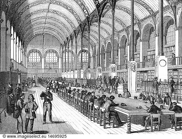 SG hist  Bibliotheken  Bibliothek Sainte-Genevieve  Paris  erbaut 1843 - 1851