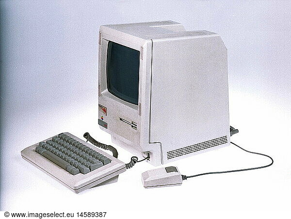 SG hist.  EDV / Elektronik  Computer  Apple Macintosh 512k  mit integriertem 9 Zoll S/W-Monitor und 3.5 Zoll Diskettenlaufwerk  USA  1984 SG hist., EDV / Elektronik, Computer, Apple Macintosh 512k, mit integriertem 9 Zoll S/W-Monitor und 3.5 Zoll Diskettenlaufwerk, USA, 1984,