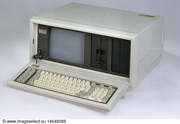 SG hist.  EDV / Elektronik  Computer  Compaq Plus  tragbarer Computer  erster IBM PC kompatibler Computer  auf MS-DOS Basis  USA  1983