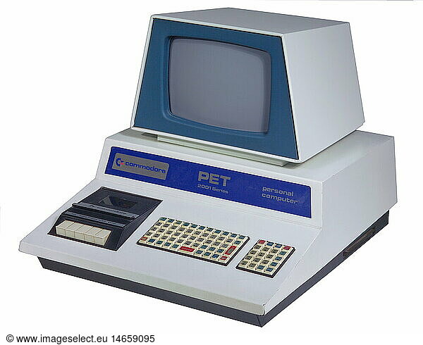 SG hist.  EDV / Elektronik  Computer  erster kompletter Personal Computer  Commodore PET 2001  eingebaute Datasette  Prozessor 6502  1 MHz  USA  1977