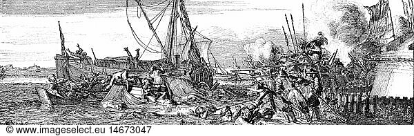 SG. hist.  Ereignisse  FranzÃ¶sisch-NiederlÃ¤ndischer Krieg 1672 - 1679  Greuel franzÃ¶sischer Soldaten in den Niederlanden 1672  zeitgenÃ¶ssischer Kupferstich von Romain de Hooghe