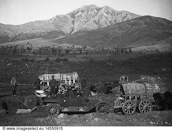 SG hist.  Ereignisse  1. Weltkrieg/WKI  Balkan  PKW einer deut. MilitÃ¤reinheit in Mazedonien  13.12.1916