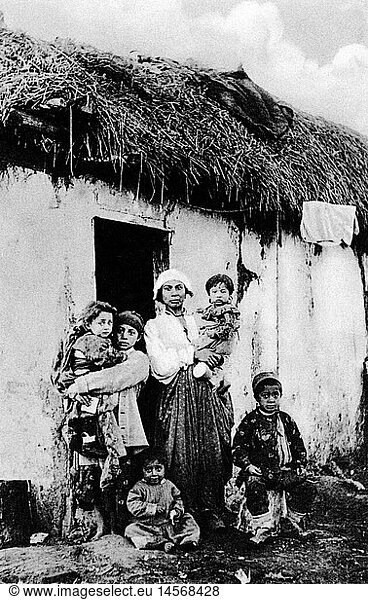 SG hist.  Ereignisse  1. Weltkrieg/WKI  Balkan  Serbien  Bauernfamilie bei Nisch  Feldpostkarte  1916