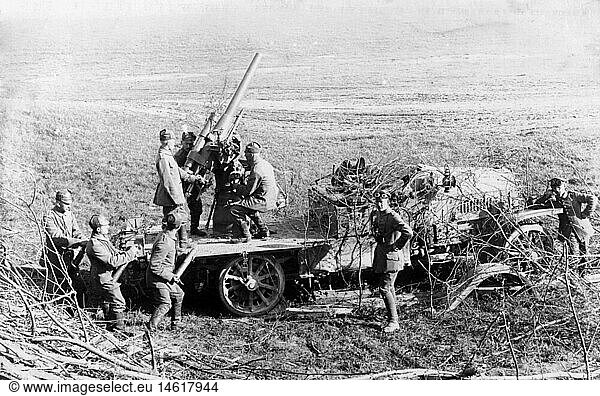 SG hist.  Ereignisse  1. Weltkrieg/WKI  Luftkrieg  Flugabwehr  Flugabwehrkanone auf LKW  Deutschland  20. Jahrhundert