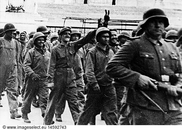 SG hist.  Ereignisse  2. Weltkrieg/WKII  Kriegsgefangene  gefangene amerikanische Soldaten werden durch Rom gefÃ¼hrt  September 1943