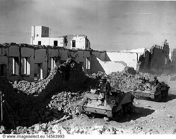 SG hist.  Ereignisse  2. Weltkrieg/WKII  Nordafrika  Libyen  britische Bren Gun Carrier in Fort Capuzzo  23.12.1940 SG hist., Ereignisse, 2. Weltkrieg/WKII, Nordafrika, Libyen, britische Bren Gun Carrier in Fort Capuzzo, 23.12.1940,