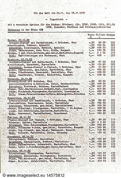 SG hist.  Gastronomie  Speisekarten  Speiseplan Werkessen VEB Leuna-Werke 'Walter Ulbricht'  DDR  1987 SG hist., Gastronomie, Speisekarten, Speiseplan Werkessen VEB Leuna-Werke 'Walter Ulbricht', DDR, 1987,