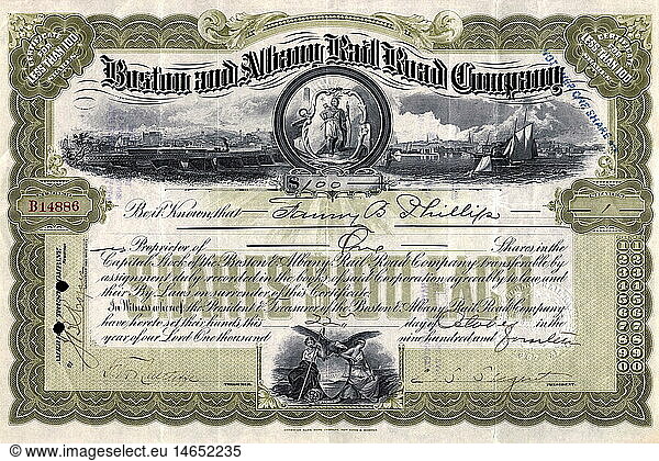 SG hist.  Geld / Finanzen  Aktien  Aktie  Boston and Albany Rail Road Company  gegrÃ¼ndet 1867 SG hist., Geld / Finanzen, Aktien, Aktie, Boston and Albany Rail Road Company, gegrÃ¼ndet 1867,